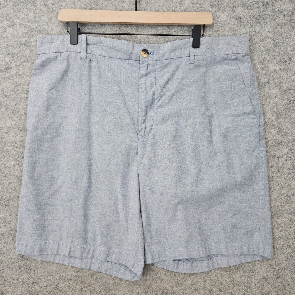 IZOD‎ Shorts Men's 38 Blue Oxford Cloth Stretch Flat Front Business Casual SNAG